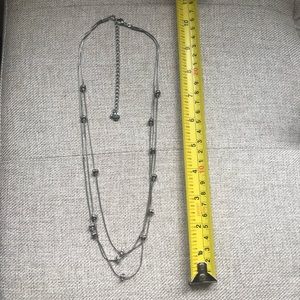 Silver and rhinestone layered necklace from LOFT